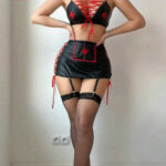 لانجري ميني جيب جلد للعروسة - كود 386