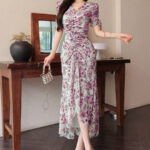 فستان طويل نص كم - كود 431