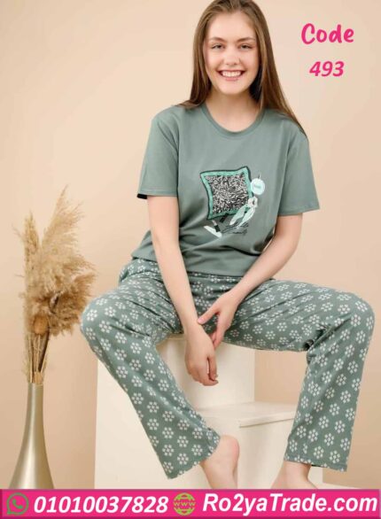 بيجامه صيفي حريمي - كود 493