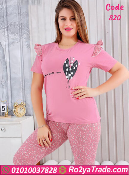 بيجامه قطن حريمي برمودا - كود 820