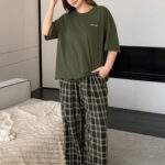 بيجامة نص كم كاروهات - كود 910