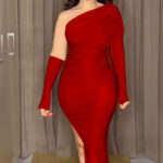 فستان طويل كم و كم - كود 1060