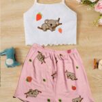 بيجامة شورت قطن بتصميم صيفي - كود 171