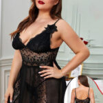 قميص نوم اسود شفاف - كود 2228