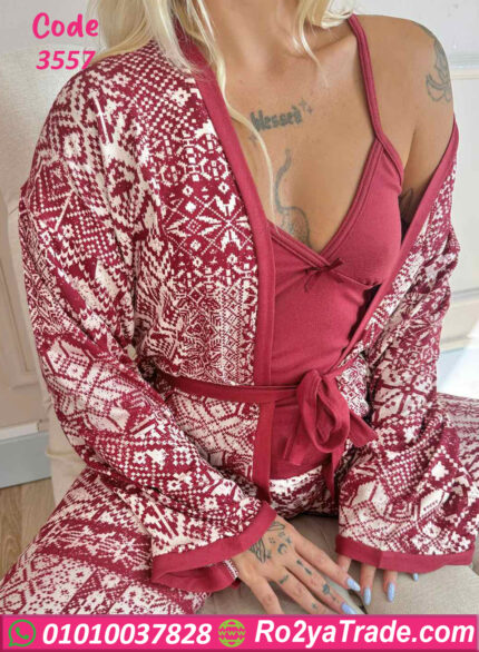 بيجامه للعروسه 3 قطع - كود 3557