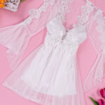 لانجري للعروس ستان بالروب - كود 4102