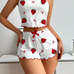 بجامه شورت حريمي فروله - كود 4981