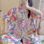 بيجامه زراير نص كم - كود 825