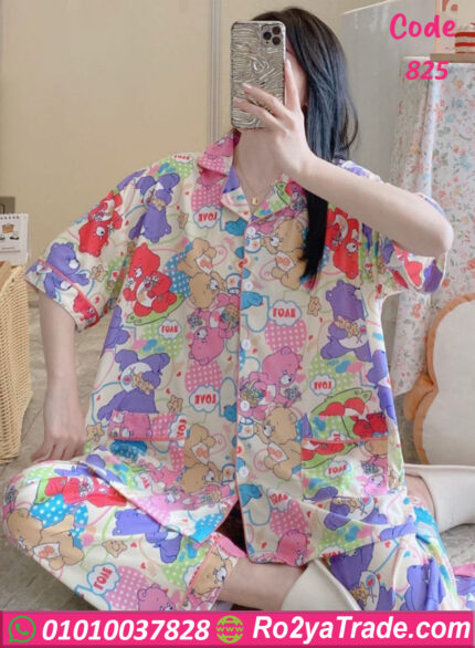 بيجامه زراير نص كم - كود 825