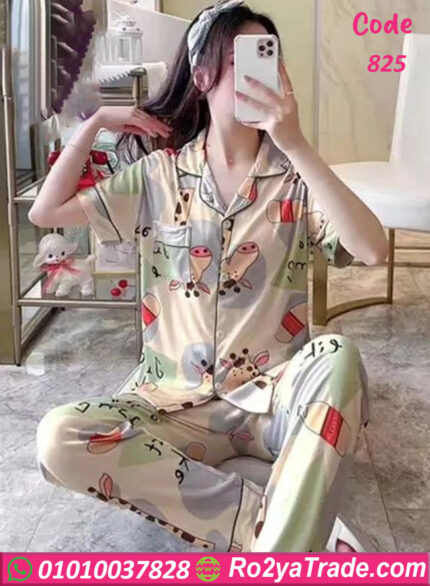 بيجامه زراير نص كم - كود 825