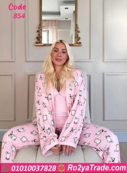 بيجامه 3 قطع مريحه حريمي - كود 854