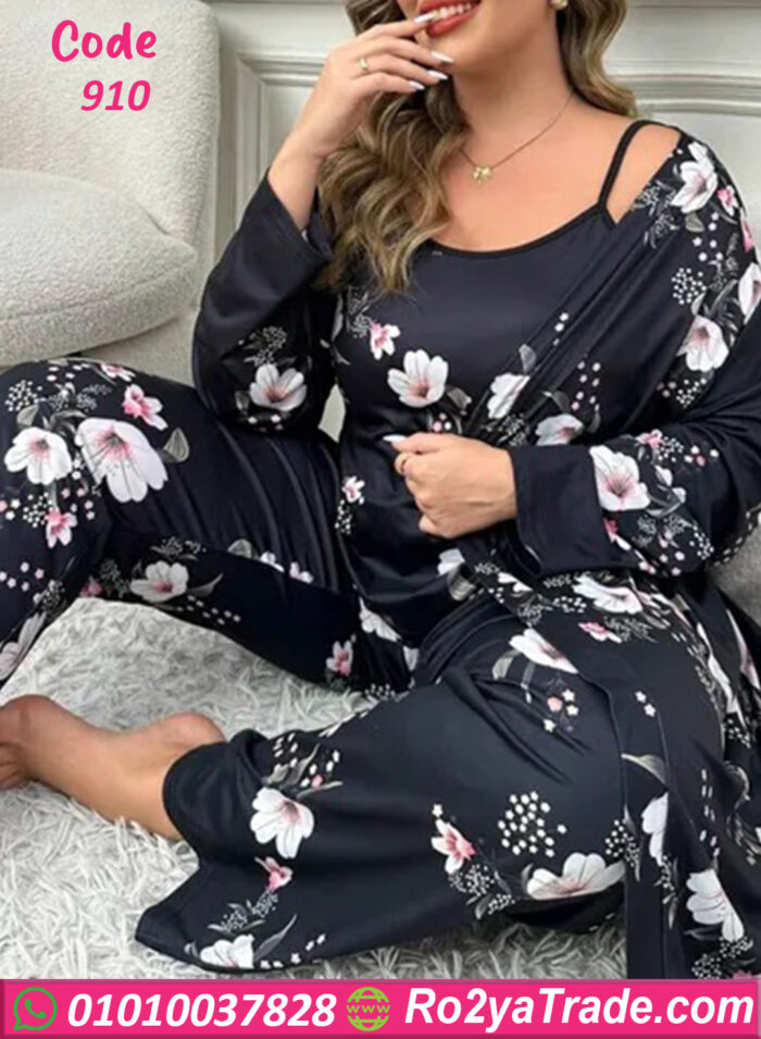 بيجامه للعرايس 3 قطع بروب - كود 910