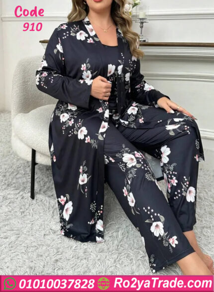 بيجامه للعرايس 3 قطع بروب - كود 910