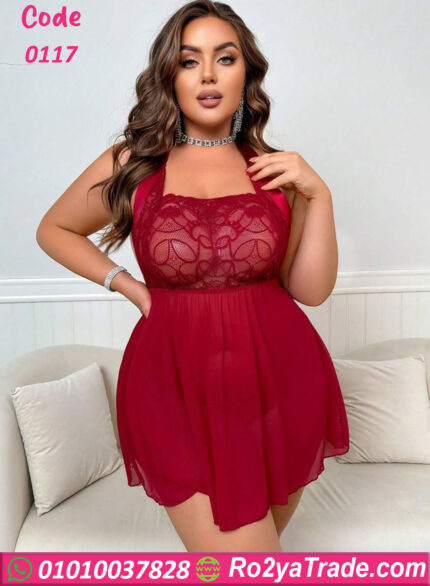 قميص نوم احمر - كود 0117