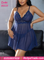 لانجيري كحلي قصير شفاف - كود 00119