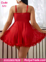 قميص نوم شفاف احمر - كود 521