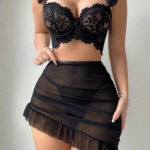 لانجري ميني جيب شفاف - كود 7130