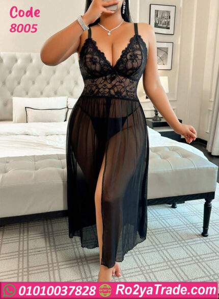 قميص نوم طويل شفاف - كود 8005