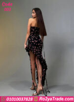 فستان صيفي ورد أسود