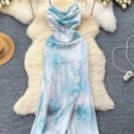 فستان ساتان كاش مايوه صيفي