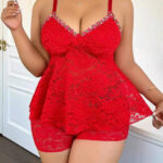 لانجري دانتيل أحمر