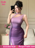 فستان بنفسجي تول ناعم