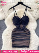 فستان تول قصير أسود