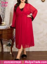 لانجري أحمر دانتيل طويل بيج سايز