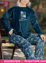 بيجامة شتوي قطيفة ناعمة بيج سايز