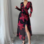 فستان صيفي مورد طويل