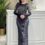 عباية شتوي قطيفة مضبوعة