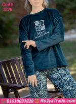 بيجامة شتوي قطيفة ناعمة