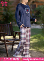 بيچامة شتوي قطيفة حريمي