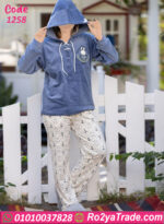 بيجامة قطيفة شتوي هودي