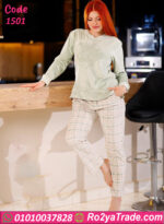 بيجامة شتوي قطيفة ناعمة حريمي