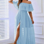 فستان شيفون أوف شولدر