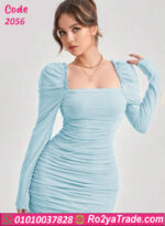 فستان ليكرا شيفون قصير