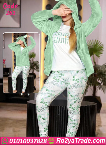 بيجامة فرو ناعمة بكابيشو