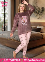 بيجامة قطيفة شتوي حريمي دبدوب