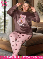 بيجامة قطيفة شتوي حريمي دبدوب