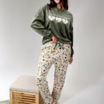 بيجامة شتوي قطيفة قلبان