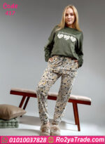 بيجامة شتوي قطيفة قلبان