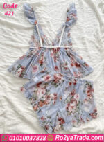 طقم هوت شورت شيفون مورد