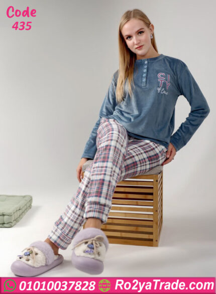 بيجامة قطيفة شتوي حريمي