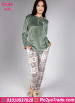 بيجامة قطيفة شتوي حريمي