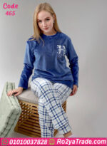 بيجامة شتوي قطيفة كارو