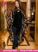 طقم بيتي قطيفة زيبرا شتوي