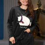 بيجامة شتوي قطيفة نسائي