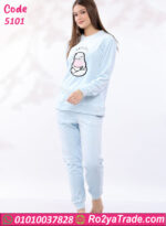 بيجامة شتوي قطيفة بطبعة كرتونية – كود 5101 - الصورة 11