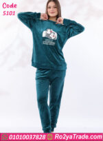 بيجامة شتوي قطيفة بطبعة كرتونية – كود 5101